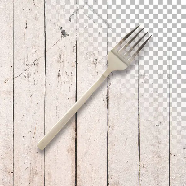 Steel Metal Table Fork Isolated Transparency Background — Stock Photo, Image