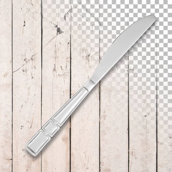 Silver Bestick Kniv Isolerad Transparent Bakgrund — Stockfoto