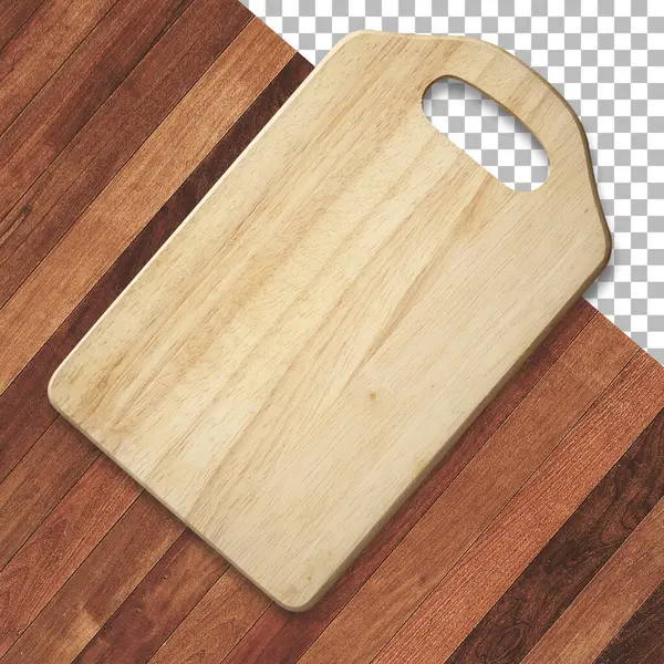 透明背景下隔离的老式木制切割板 — 图库照片
