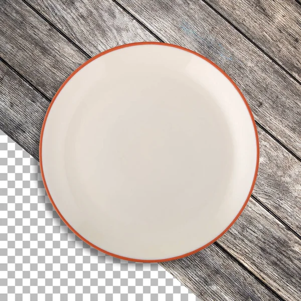 Placa Cerâmica Vazia Limpa Isolada Transparência — Fotografia de Stock