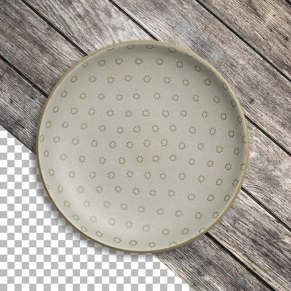Placa Cerâmica Vazia Limpa Isolada Transparência — Fotografia de Stock