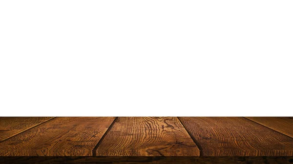Деревянный Стол Вид Спереди Чистым Белым Фоном Отображения Продукта — стоковое фото