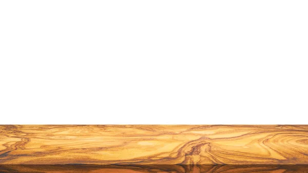 Mesa Madera Para Productos Exhibición Montaje Con Fondo Blanco Blanco — Foto de Stock