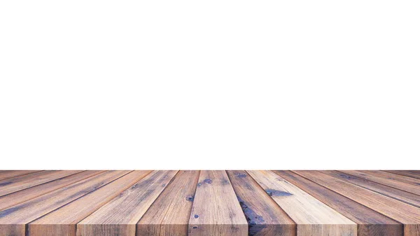 Деревянный Стол Отображения Монтажа Изделий Белом Фоне — стоковое фото