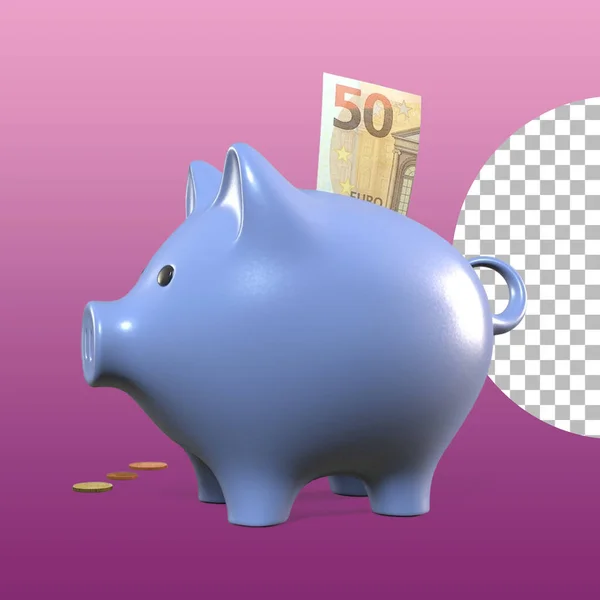 Cute Piggy Bank Isolated Financial Concept Design — Stock Photo, Image