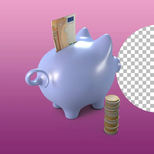 Cute Piggy Bank Isolated Financial Concept Design — Stock Photo, Image