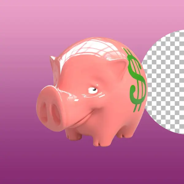 Cute Piggy Bank Isolated Financial Concept Design — Stock Photo, Image