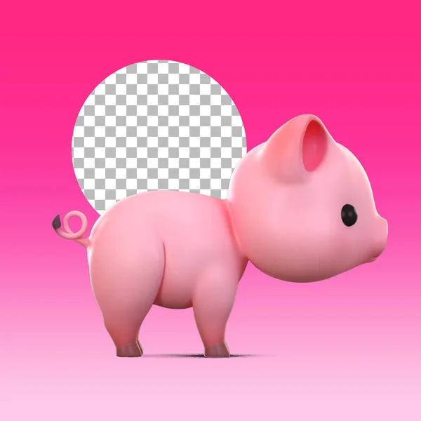 Cute Little Pig Zabawka Dla Dzieci Nadaje Się Projektowania Elementów — Zdjęcie stockowe