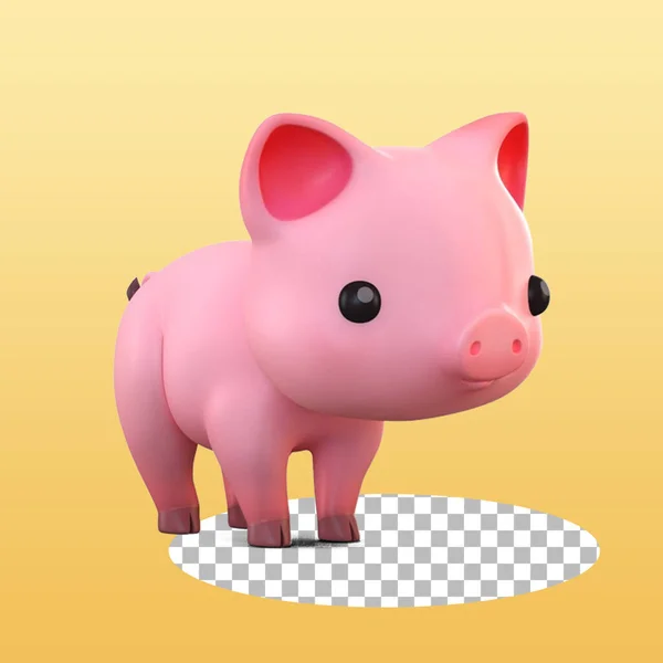 Cute Little Pig Zabawka Dla Dzieci Nadaje Się Projektowania Elementów — Zdjęcie stockowe