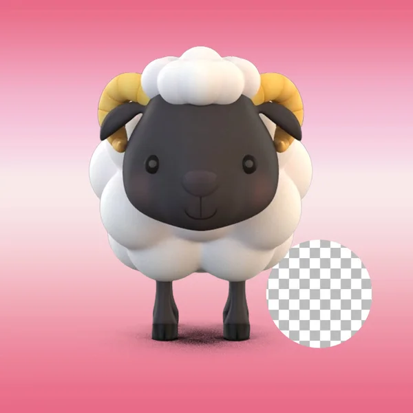 Niedliches Kleines Schaf Spielzeug Für Kinder Geeignet Für Elementdesign — Stockfoto