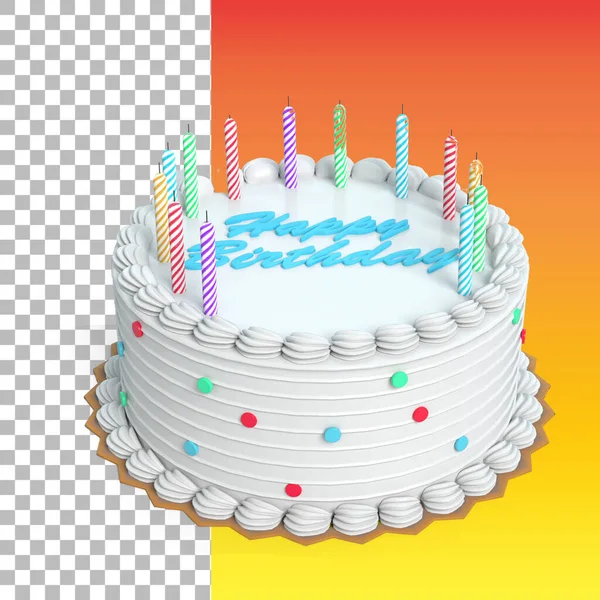 Urodzinowy Tort Ozdobiony Kolor Dla Projektu Elementu — Zdjęcie stockowe