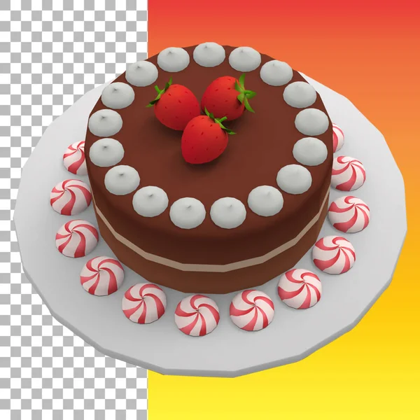 Шоколадный Торт Украшенный Вашего Элемента Дизайна — стоковое фото