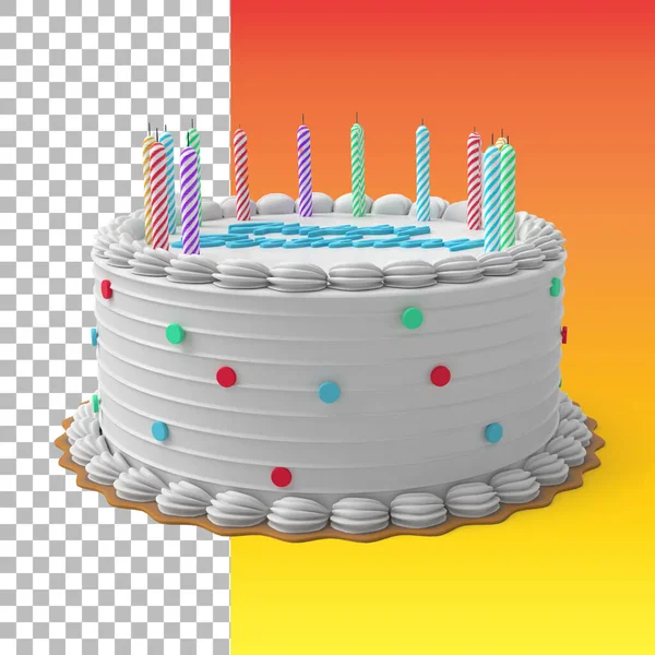 Bolo Aniversário Cor Decorada Para Design Seu Elemento — Fotografia de Stock