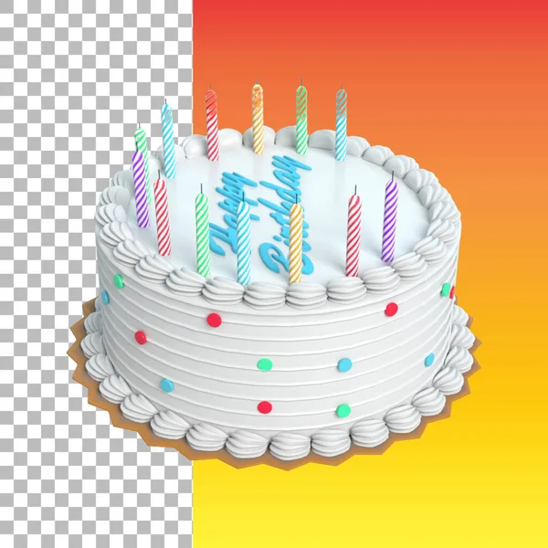 Bolo Aniversário Cor Decorada Para Design Seu Elemento — Fotografia de Stock