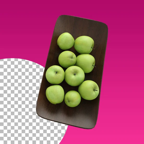 Frische Äpfel Auf Holzschale Passend Für Ihr Szenenprojekt — Stockfoto