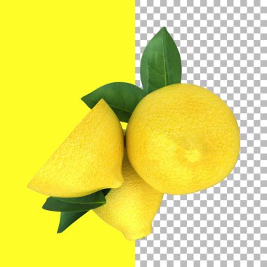 Meyve elementi tasarımı için limonlu kompozisyon.