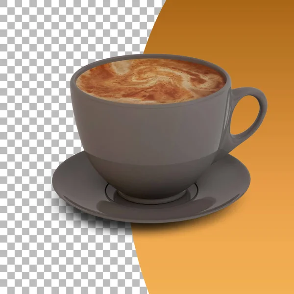 Cappuccino Csésze Közelkép Elszigetelt Átlátszó — Stock Fotó