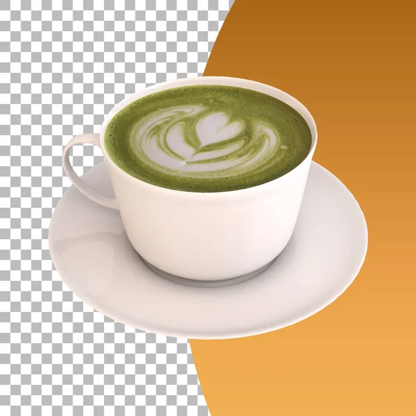 Cappuccino Kahve Fincanı Şeffaf Bir Şekilde Izole Edilmiş — Stok fotoğraf