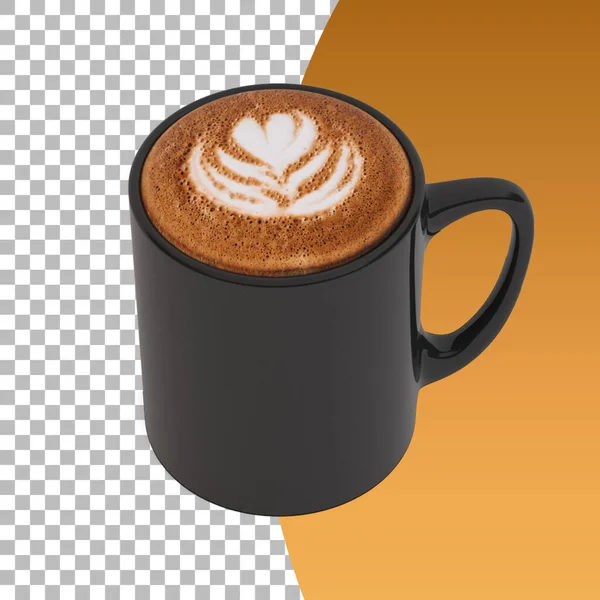Cappuccino Kahve Fincanı Şeffaf Bir Şekilde Izole Edilmiş — Stok fotoğraf