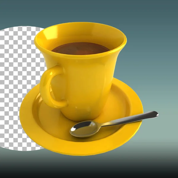 Yellow Coffee Cup Your Design Materials — Stock Photo, Image