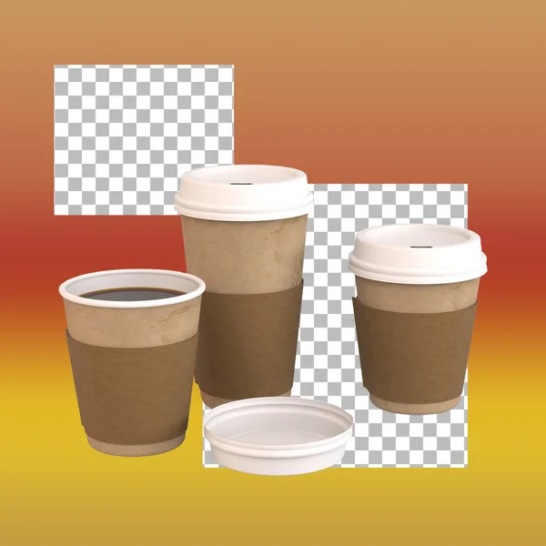 Materiały Filiżanki Kawy Projektowania Scen Kawy — Zdjęcie stockowe