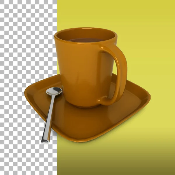 Tazza Caffè Marrone Tuoi Materiali Design — Foto Stock