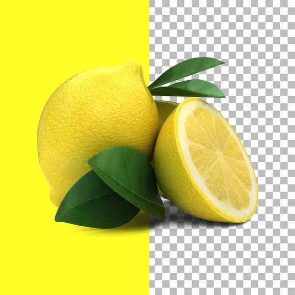 Composición Con Limones Aislados Para Diseño Elementos Frutas —  Fotos de Stock