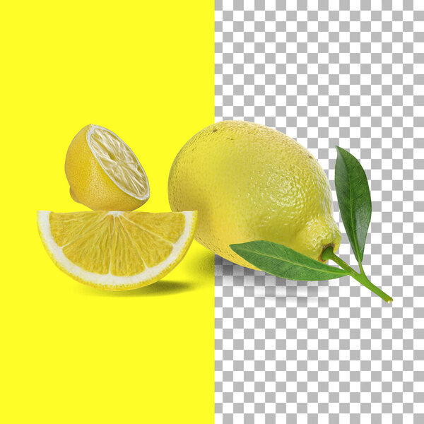 Composition with lemons isolated for fruits element design.