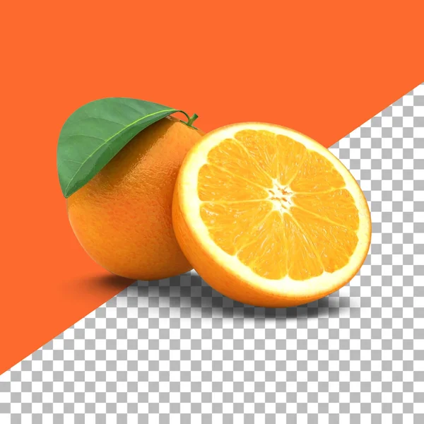 Composición Naranjas Con Hojas Aisladas Para Elementos Diseño Frutas —  Fotos de Stock
