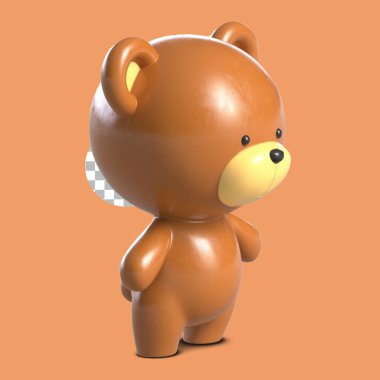 Hediye konsepti için uygun sevimli kahverengi ayı karakteri.