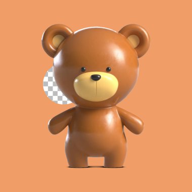 Hediye konsepti için uygun sevimli kahverengi ayı karakteri.