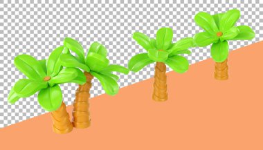 Tasarım elementi için tropikal hindistan cevizi ağacıyla yaz konsepti.