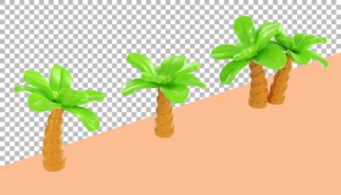 Tasarım elementi için tropikal hindistan cevizi ağacıyla yaz konsepti.