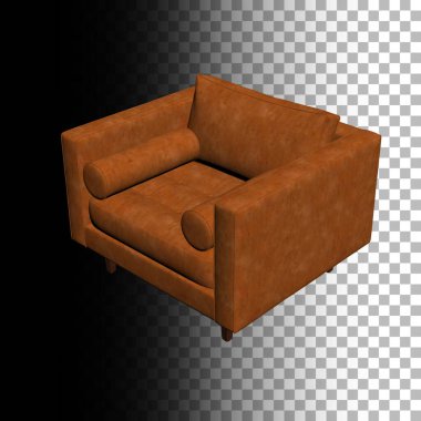Şeffaf Arkaplan Karşısında Boş Kahverengi Kol Koltuğu.