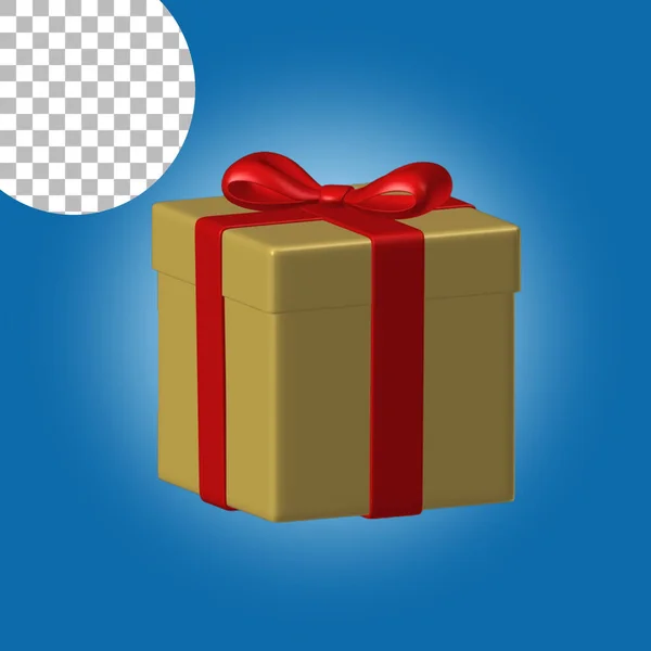 Gold Box Gift Party Element — Stock Photo, Image