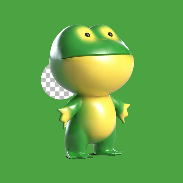 可爱的绿色青蛙玩具角色适合礼物的概念 — 图库照片