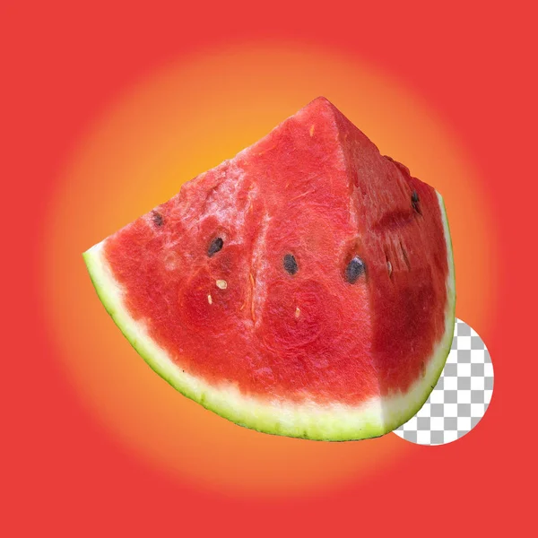 Färska Tropiska Röda Vatten Melon Frukt Isolerad — Stockfoto