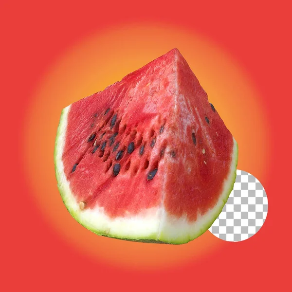 Frische Tropische Rote Wassermelonenfrüchte Isoliert — Stockfoto