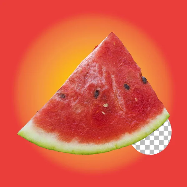 Färska Tropiska Röda Vatten Melon Frukt Isolerad — Stockfoto