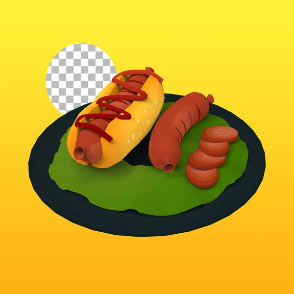Een Uniek Concept Van Hot Dog Papier Ambachtelijke Pasvorm Voor — Stockfoto