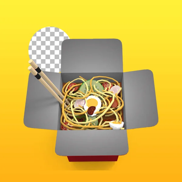 An unique concept of instant noodles paper craft fit for your element design.
