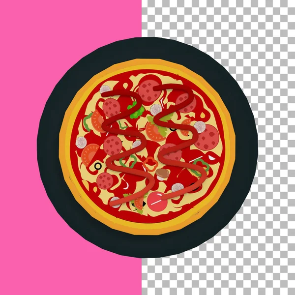 An unique concept of sliced pizza paper craft fit for your element design.