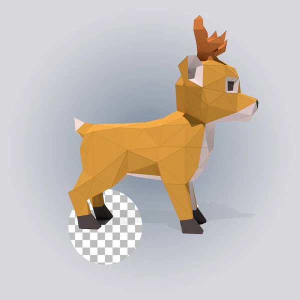 Cute deer paper craft for safari concept.