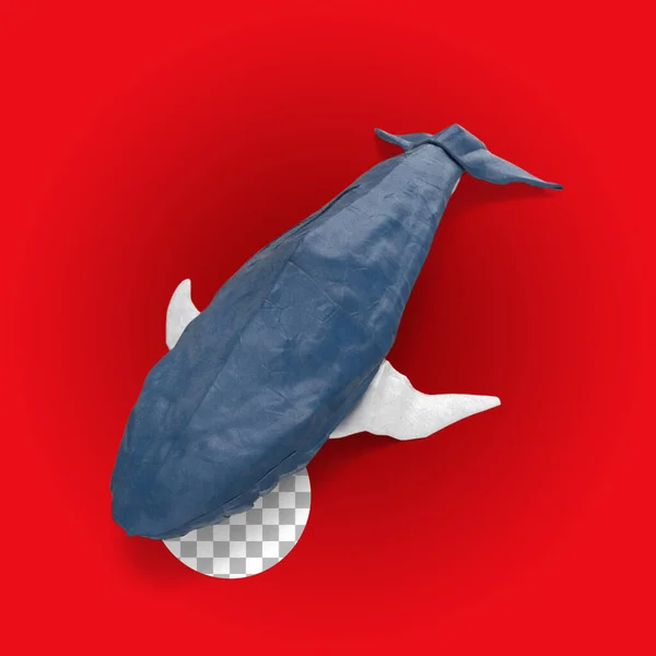 Γκρι Φάλαινα Χαρτί Σκάφος Για Την Έννοια Του Ωκεανού — Φωτογραφία Αρχείου