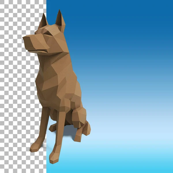 Shepherd dog paper craft for animal concept.