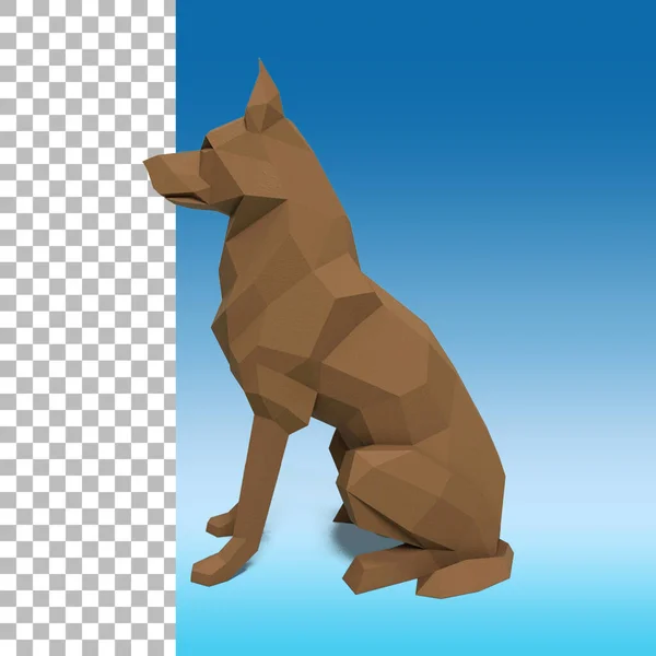 Shepherd dog paper craft for animal concept.