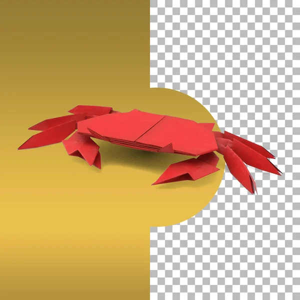 Summer Assets Element Red Crab Paper Craft — Stock Photo, Image