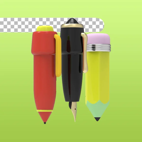 End School Concept Simply Pencil Ballpoint — Stock Photo, Image