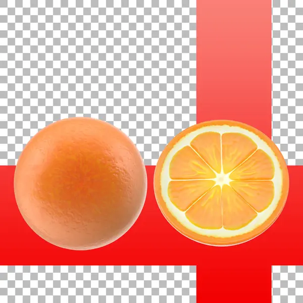 分离的新鲜橙子片 — 图库照片