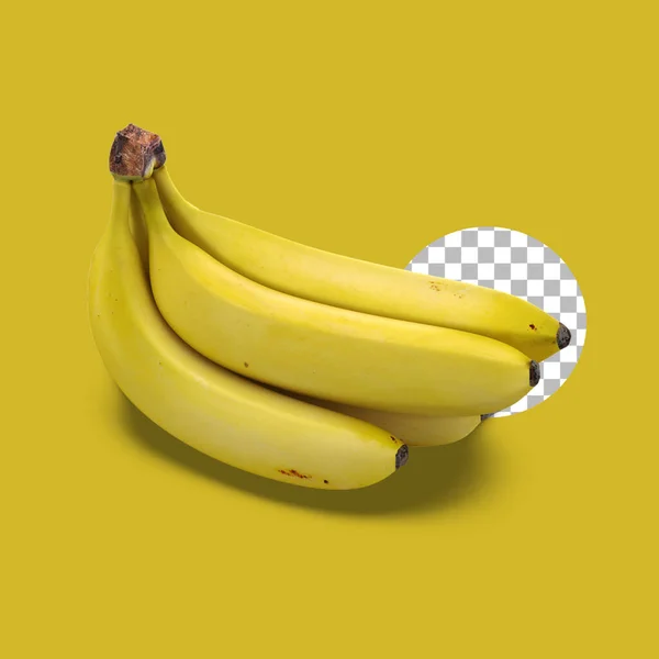 Grappe Bananes Fraîches Isolées Adaptées Conception Éléments — Photo